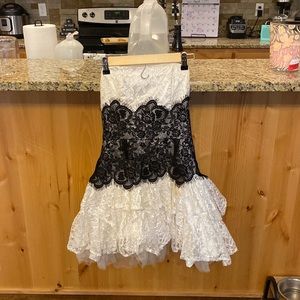 White and black formal dress